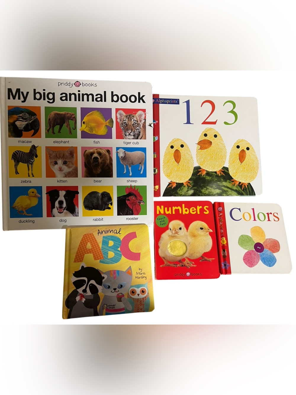 Assorted Kids Board Books - ABC, Numbers, Colors, Animal Book - Lot of 5 Books